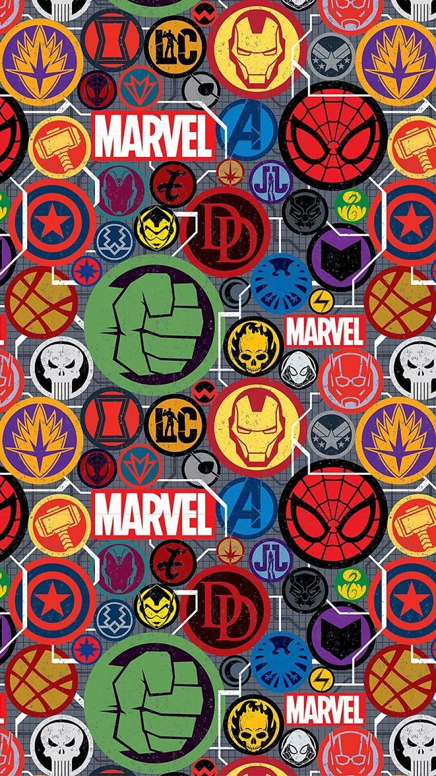Marvel Pattern, collage di meraviglie Sfondo del telefono HD