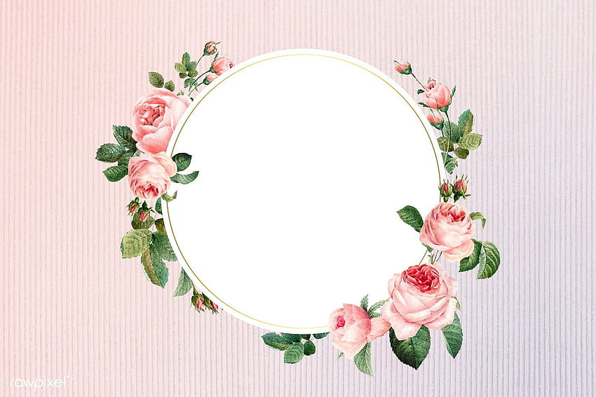 premium vector of Floral round frame on a fabric, pastel flower wreath HD wallpaper