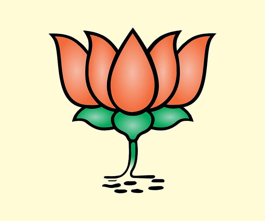 Kamal-Symbol BJP, bjp-Flaggenhintergrund schwarz HD-Hintergrundbild