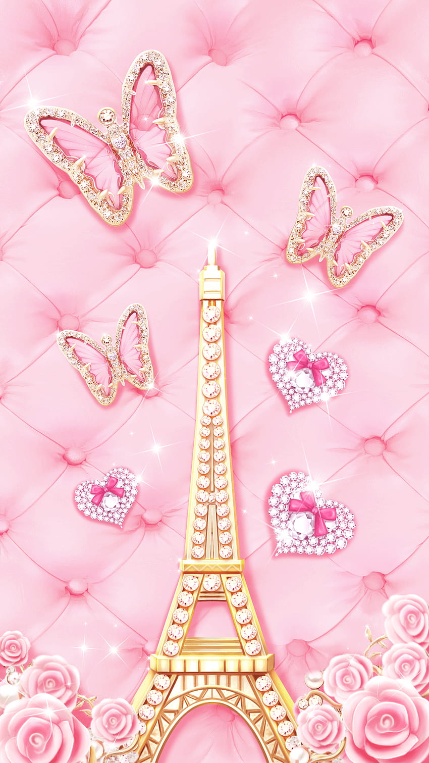 pink butterfly live ! cute! Android live, sweet paris HD phone wallpaper