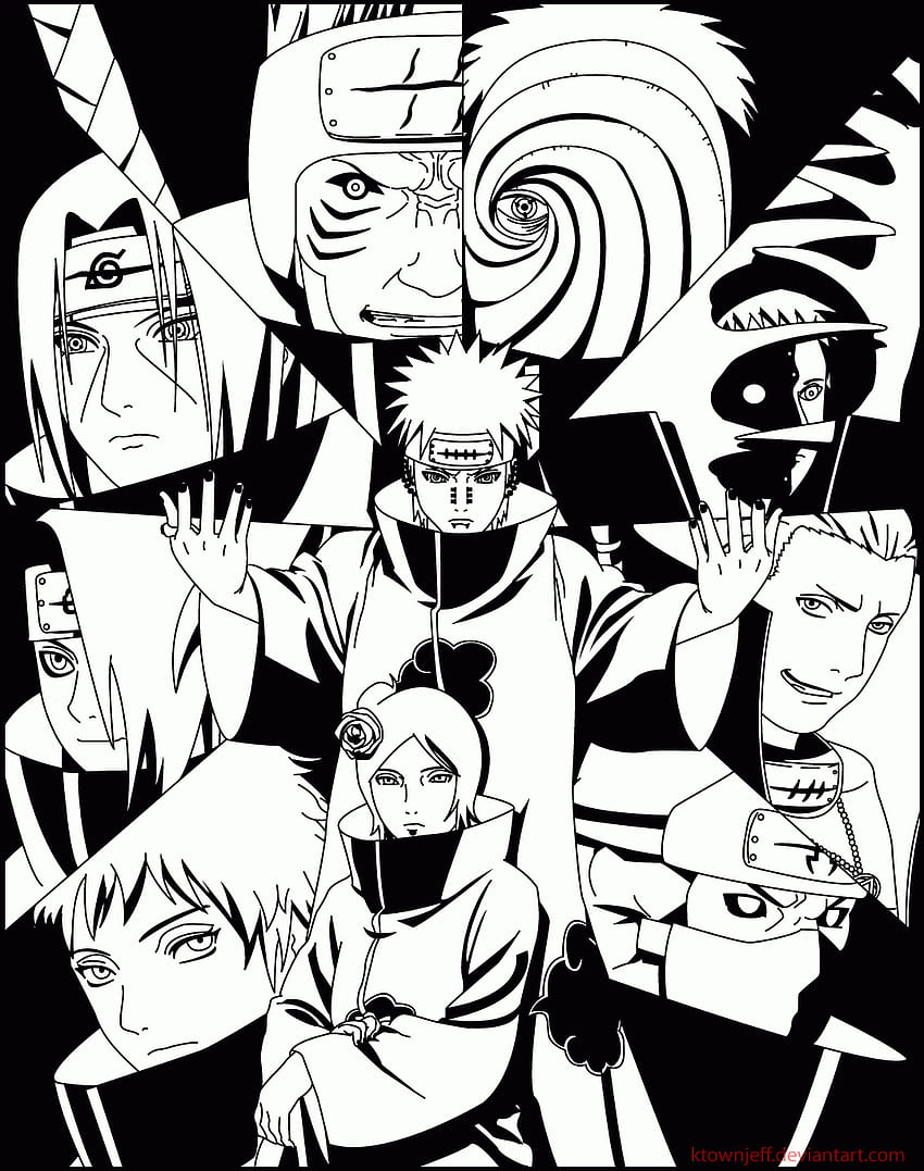 Alle Akatsuki-Mitglieder-Malvorlagen, Akatsuki-Manga HD-Handy-Hintergrundbild