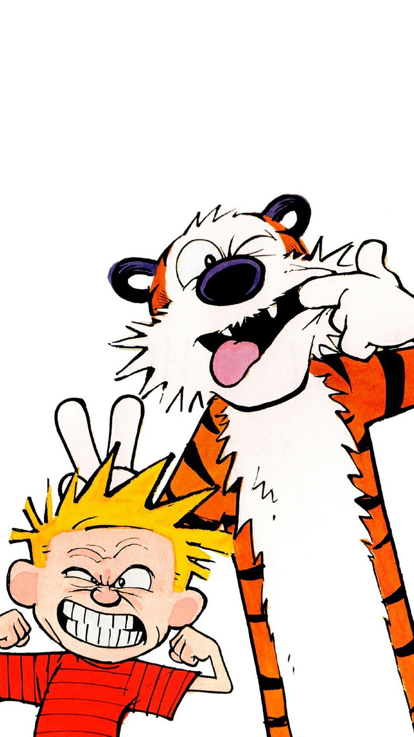 Minimalistisches Calvin und Hobbes Android, Calvin und Hobbes Telefon HD-Handy-Hintergrundbild