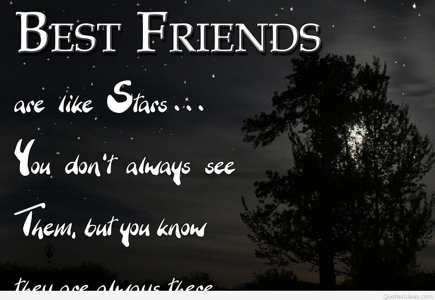 Amazing Best Friend Stars quote with HD wallpaper