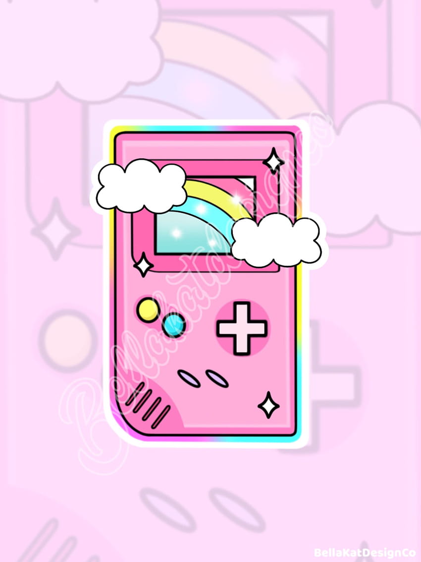 Rainbow Gamer Girl Holographic or Matte Sticker, kawaii pink gamer HD phone wallpaper