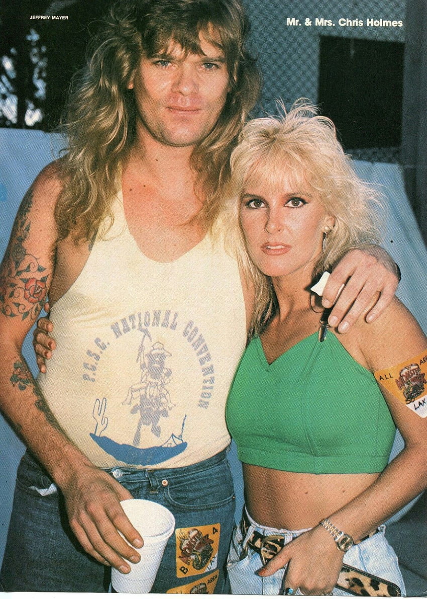 Chris Holmes en W.A.S.P. en el pasado con su entonces esposa Lita Ford ...