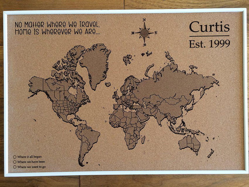 コルク刻印押しピン世界旅行マップ、旅行マップの背景 高画質の壁紙