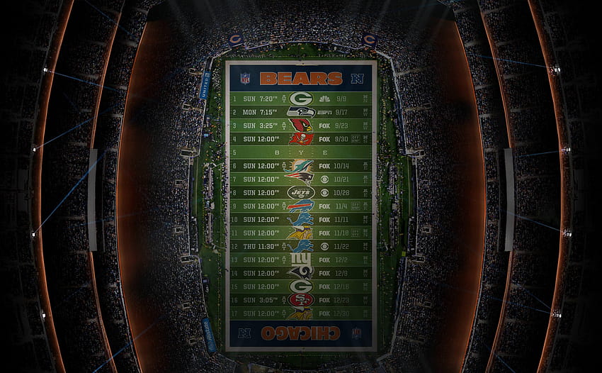 Bears schedule wallpaper : r/CHIBears