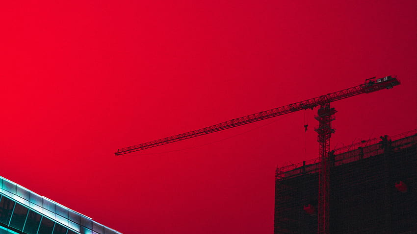 3840x2160 building, construction, crane, architecture, city sky, red u 16:9 backgrounds, building construction HD wallpaper