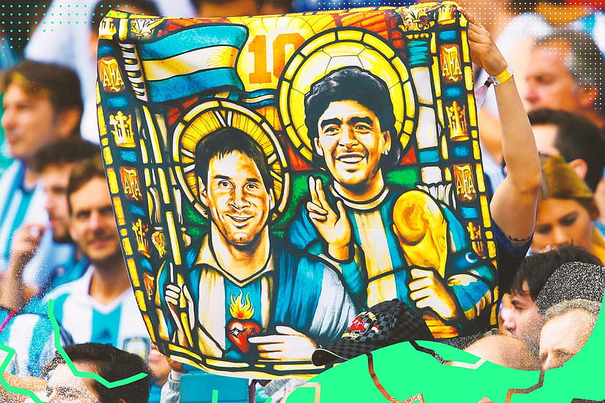 Lionel Messi is not in Diego Maradona's shadow, maradona messi HD wallpaper