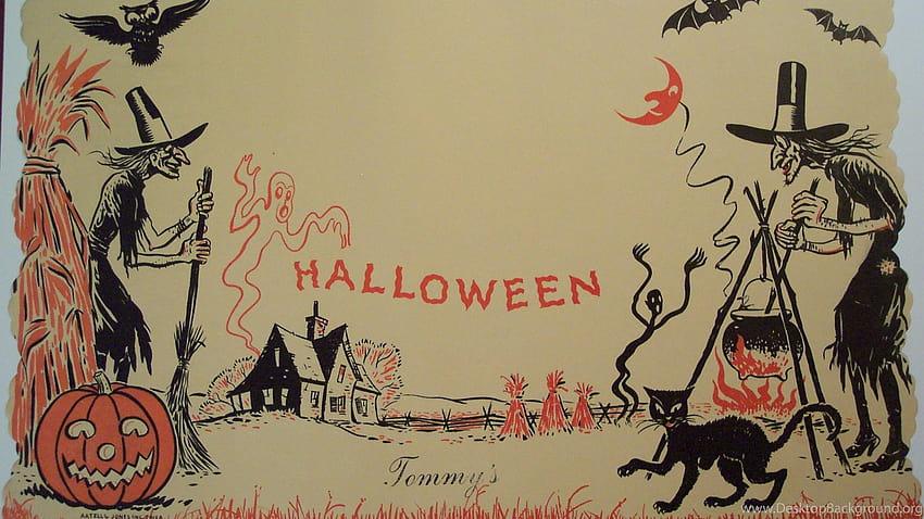 vintage halloween wallpaper