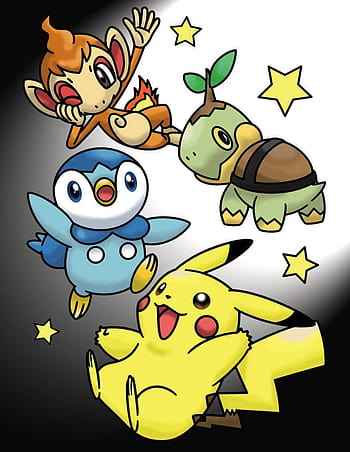 Pokemon Pikachu, Piplup, and Friends Coloring Page