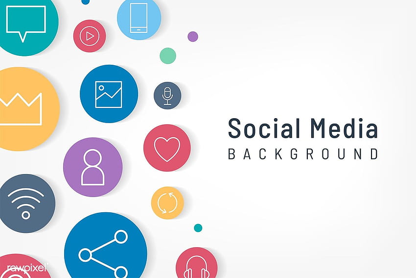 Renkli sosyal medya simgelerinin premium vektörü arka plan vektörü, sosyal medya logosu HD duvar kağıdı