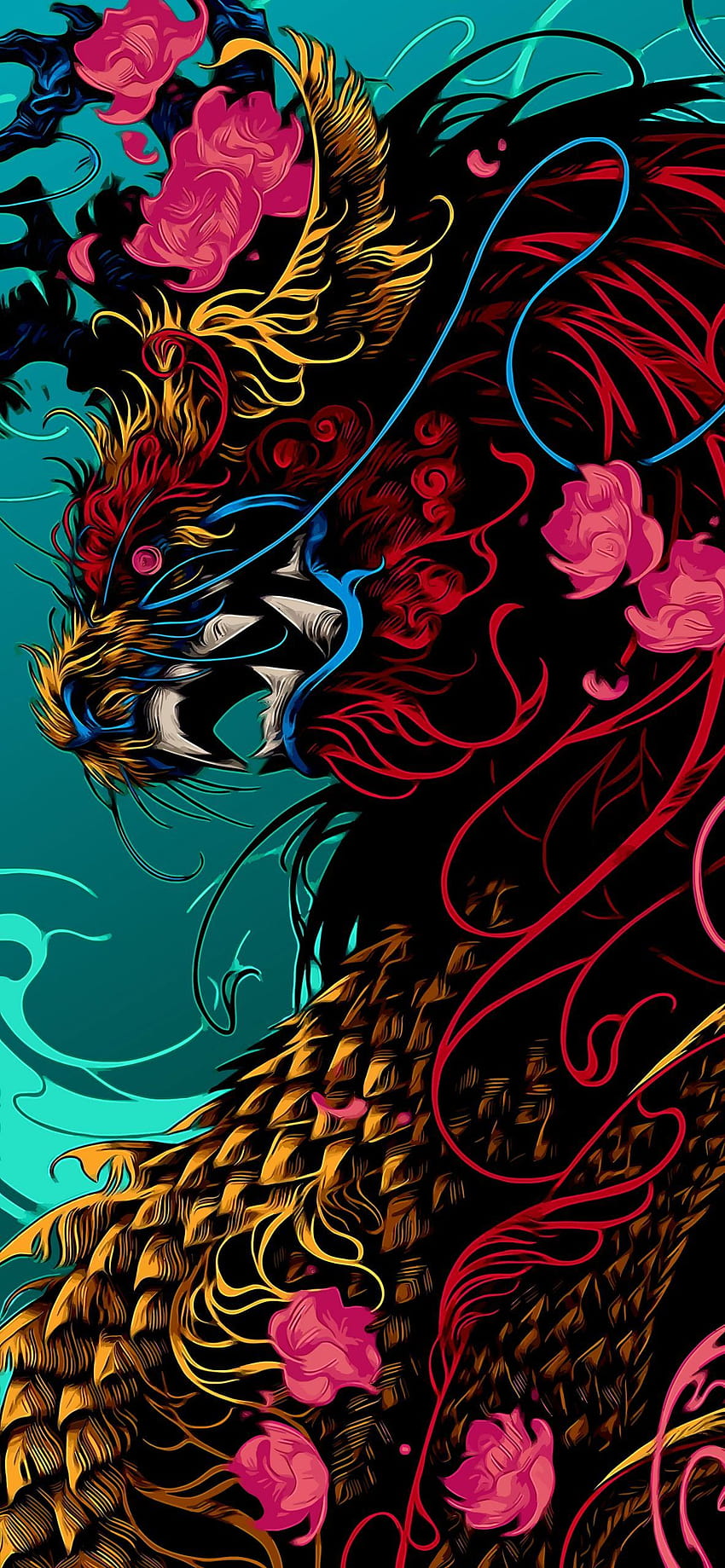 Amoled dragon , phone, iPhone ... foru, colorful amoled HD phone wallpaper