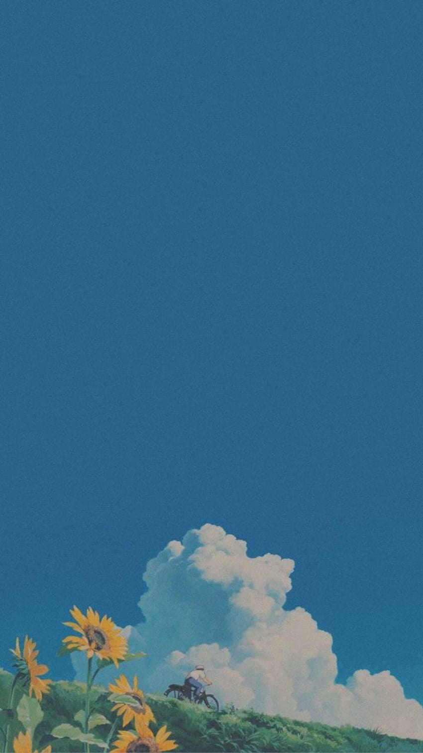 アニメの風景 by Michaela_yahaya、美しい青い風景 HD電話の壁紙