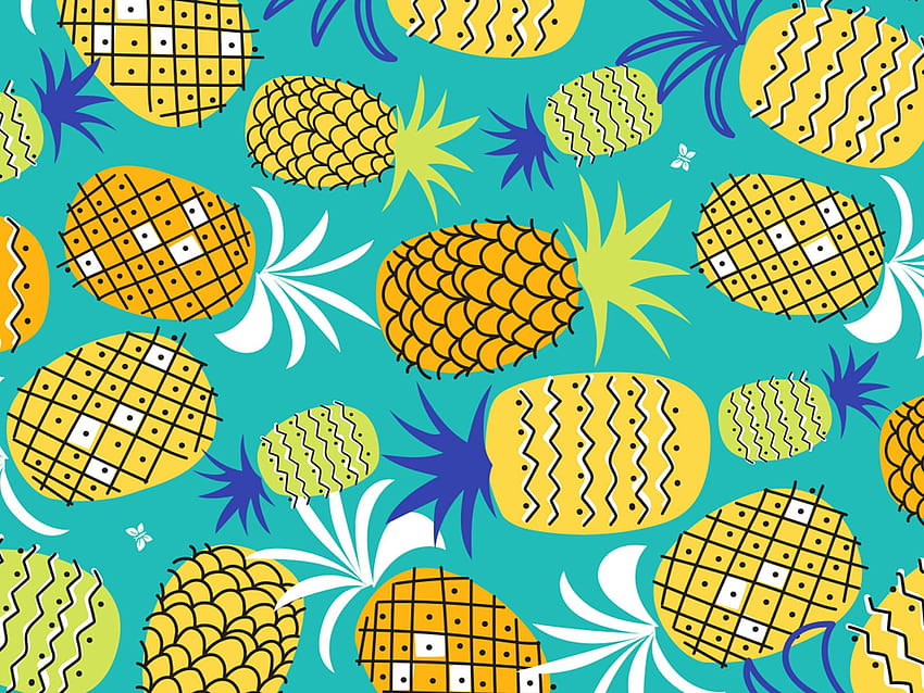 Summer Pineapple For Laptop, summer prints HD wallpaper