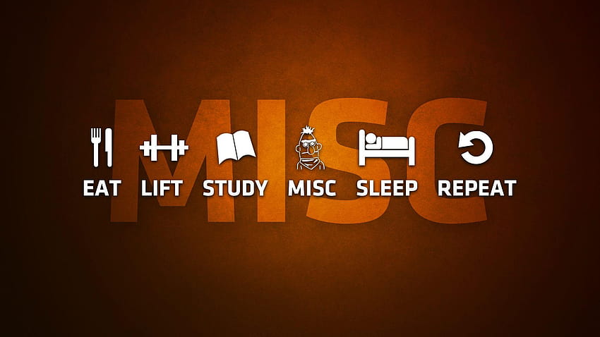 Eat Lift Misc Sleep Repeat, Eat Sleep Spielwiederholung HD-Hintergrundbild