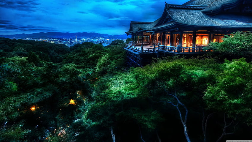 Kyoto, Japan At Night Ultra Backgrounds for, relaxing night HD wallpaper