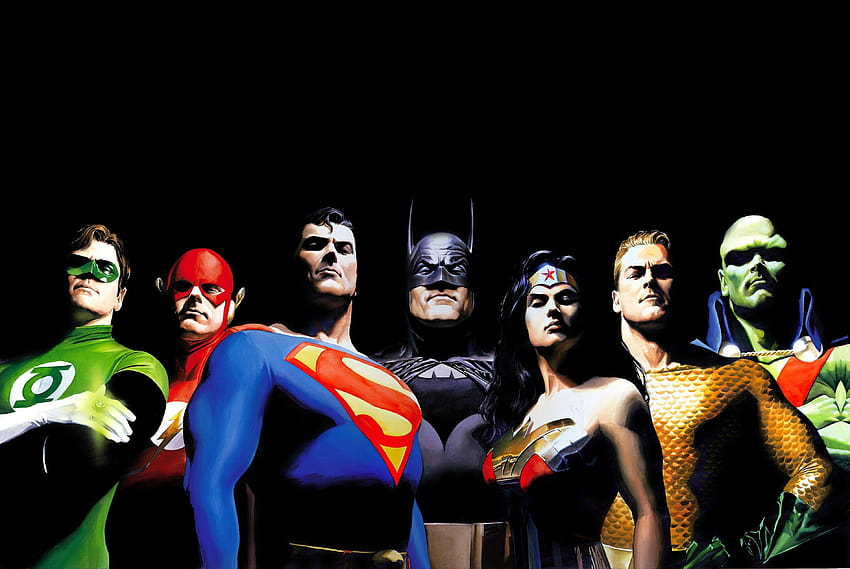 Произведения на изкуството на Алекс Рос Лигата на справедливостта, Супергерои HD тапет