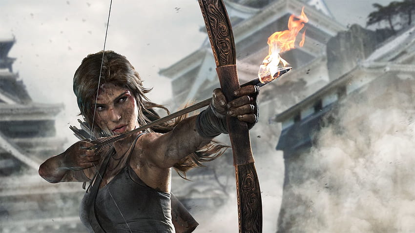 4513263 Raider, games, Croft, bow, bow and arrow firing HD wallpaper