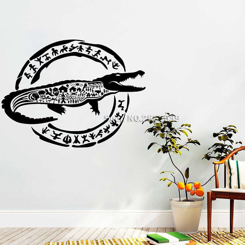 Buaya Afrika Pola Stiker Dinding Vinyl Hutan Stiker Unik kookaburra stiker wallpaper ponsel HD
