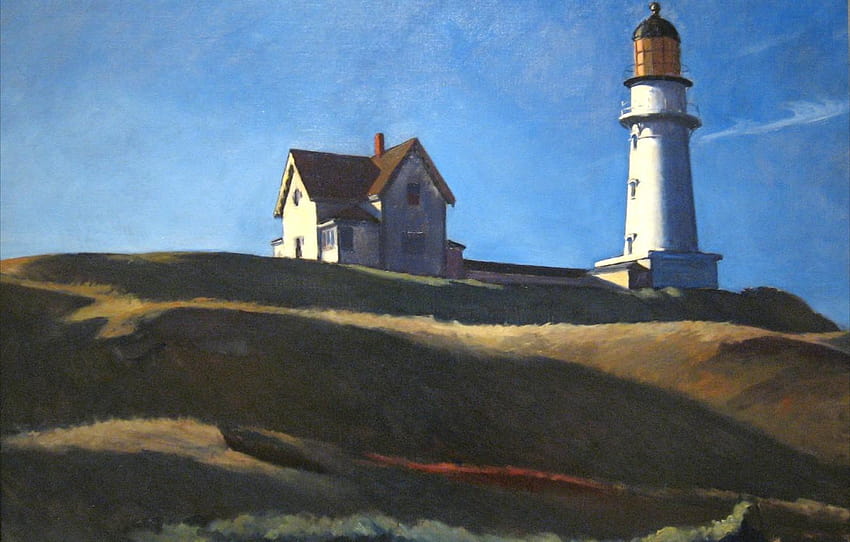 1927, Edward Hopper, Lighthouse HIll for HD wallpaper