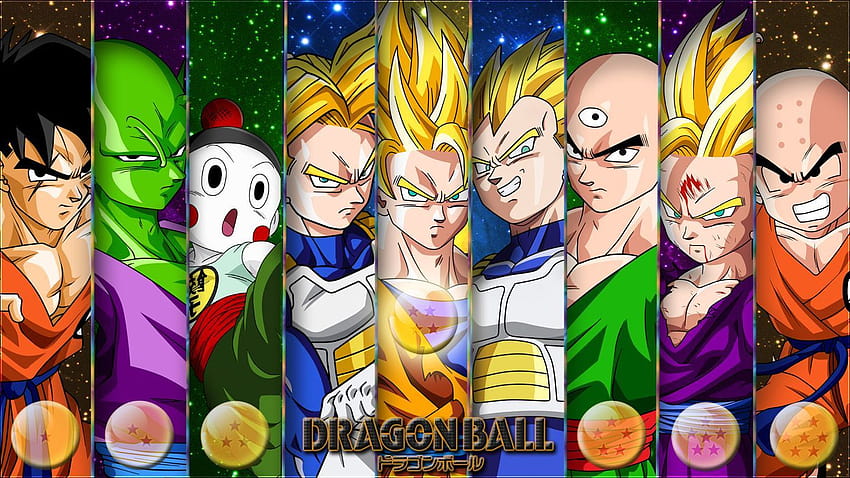 Dragon Ball Z characters: Yamcha, Piccolo, chIazou, Trunks, SSJ2 Goku, SSJ Vegeta, Tien Shinhan, SSJ2 T… HD wallpaper