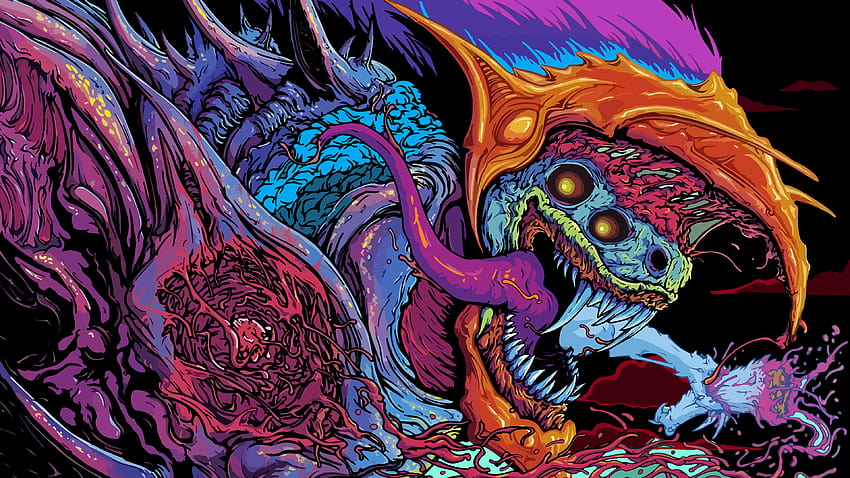 Abstrakcyjny neonowy potwór, estetyka potwora Tapeta HD