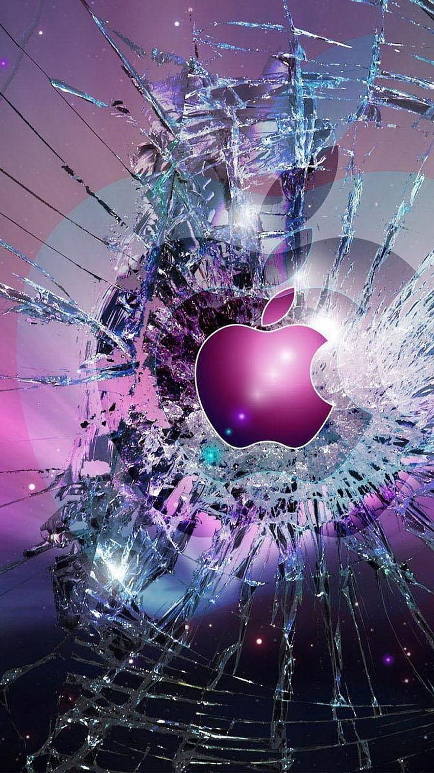 cool lock screen broken glass iphone 1080x1920, broken handphone HD phone wallpaper