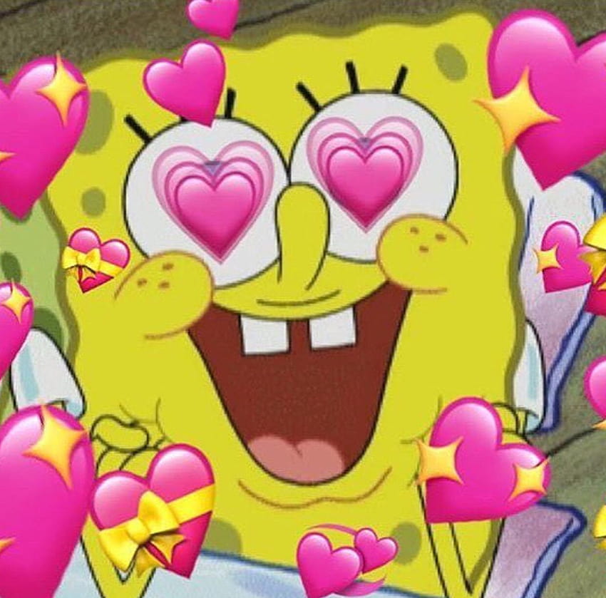 hearts, monsecibrian, cute and meme, spongebob hearts HD wallpaper