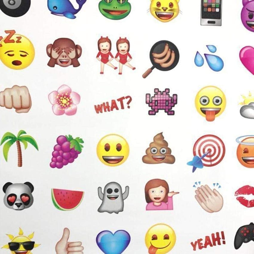Debona Emoji White, Fun Easy to Hang , Quality , Borders, fruit emojis HD phone wallpaper