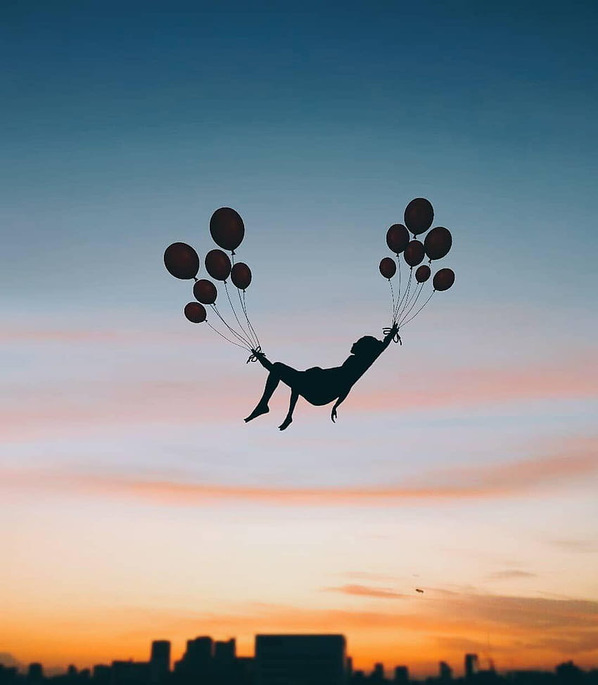 Turkish Artist Abdullah Evindar Creates Fantastic Surreal Silhouette, fantastic parachute HD phone wallpaper