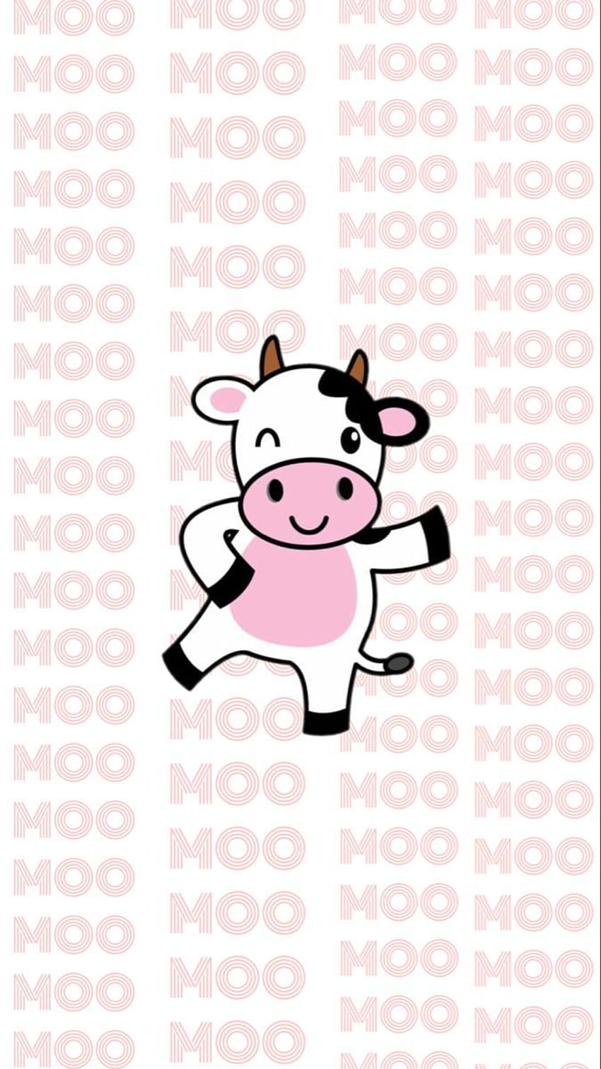 MOO MOO cow aesthetic, cartoon cows HD phone wallpaper