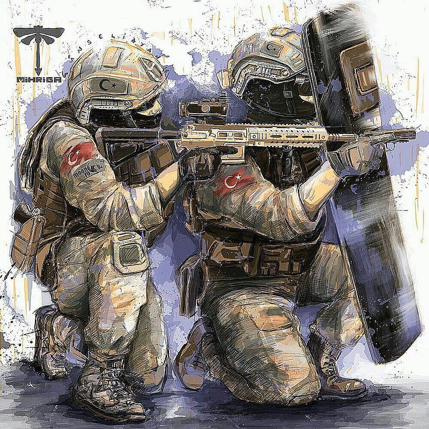 Turkish Armed Forces, anime army special forces HD phone wallpaper