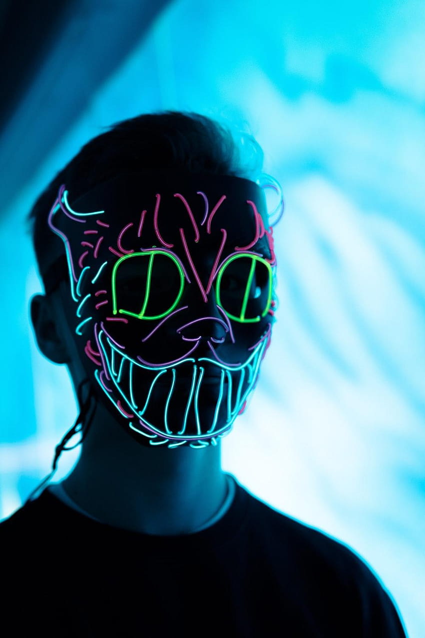 Neon Mask, neon makeup black light HD phone wallpaper