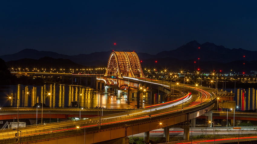 สะพานโซลบังฮวาแห่งแม่น้ำฮันในเกาหลีใต้ความยาว 2.5 Km 5200x3250 : 13 วอลล์เปเปอร์ HD