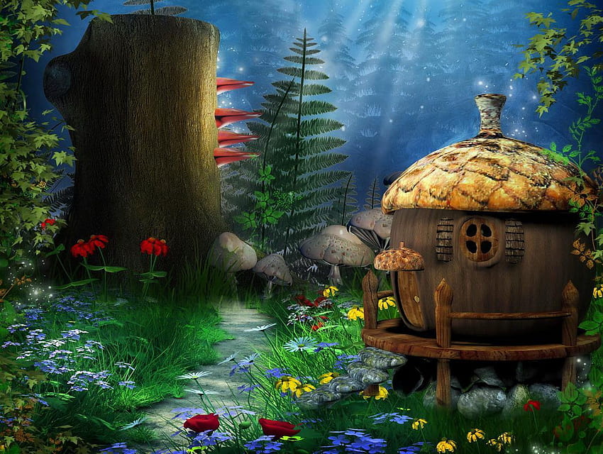 6 Fairytale Landscape, garden fairy HD wallpaper