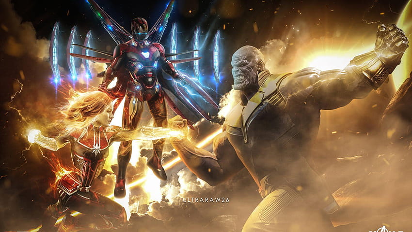 Captain Marvel Thanos Iron Man, thanos vs iron man HD wallpaper