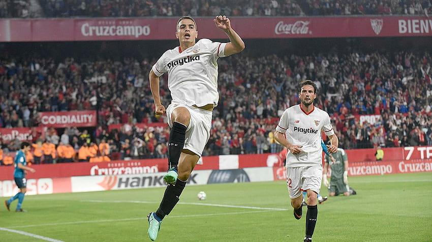 Wissam Ben Yedder celebrates after opening the scoring as Sevilla HD wallpaper
