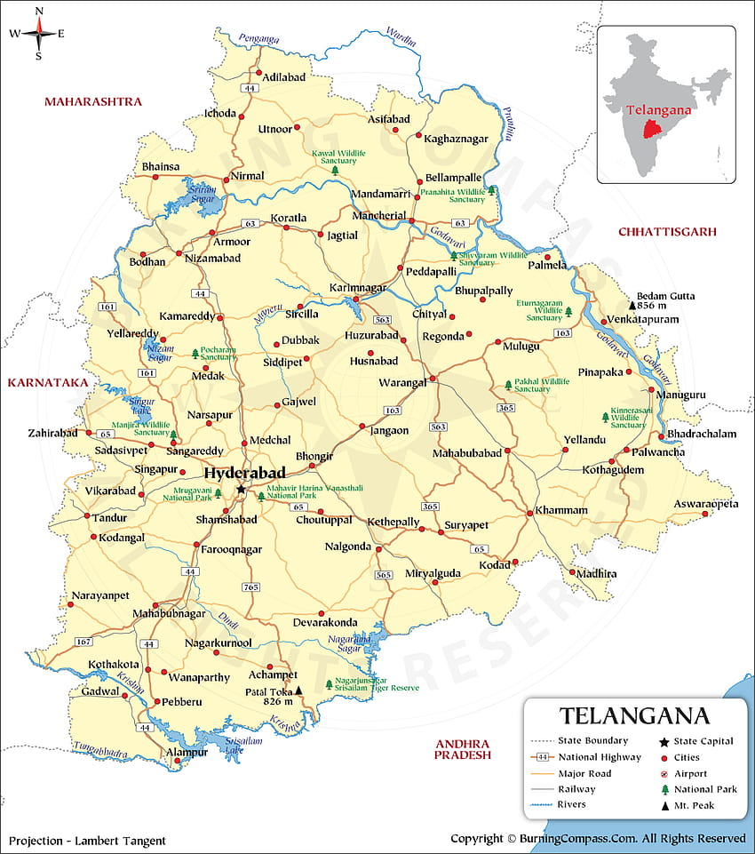 Mapa Telangana, mapa stanu Telangana, Bhunaksha Telangana, mapa Tapeta na telefon HD