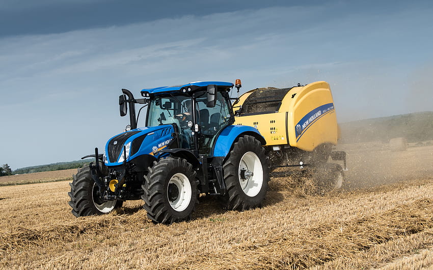 New Holland T6 175, tractor, conceptos de cosecha, máquinas agrícolas modernas, tractores modernos, New Holland con resolución 2880x1800. Tractor New Holland de alta calidad fondo de pantalla