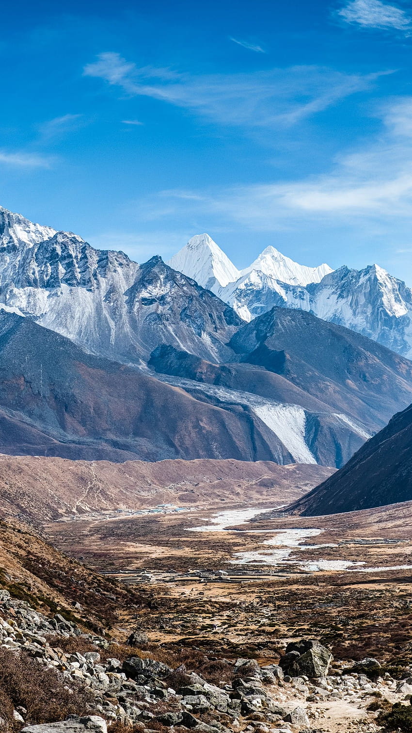 Góra Ama Dablam, Himalaje, Nepal, natura, himalajski iphone Tapeta na telefon HD