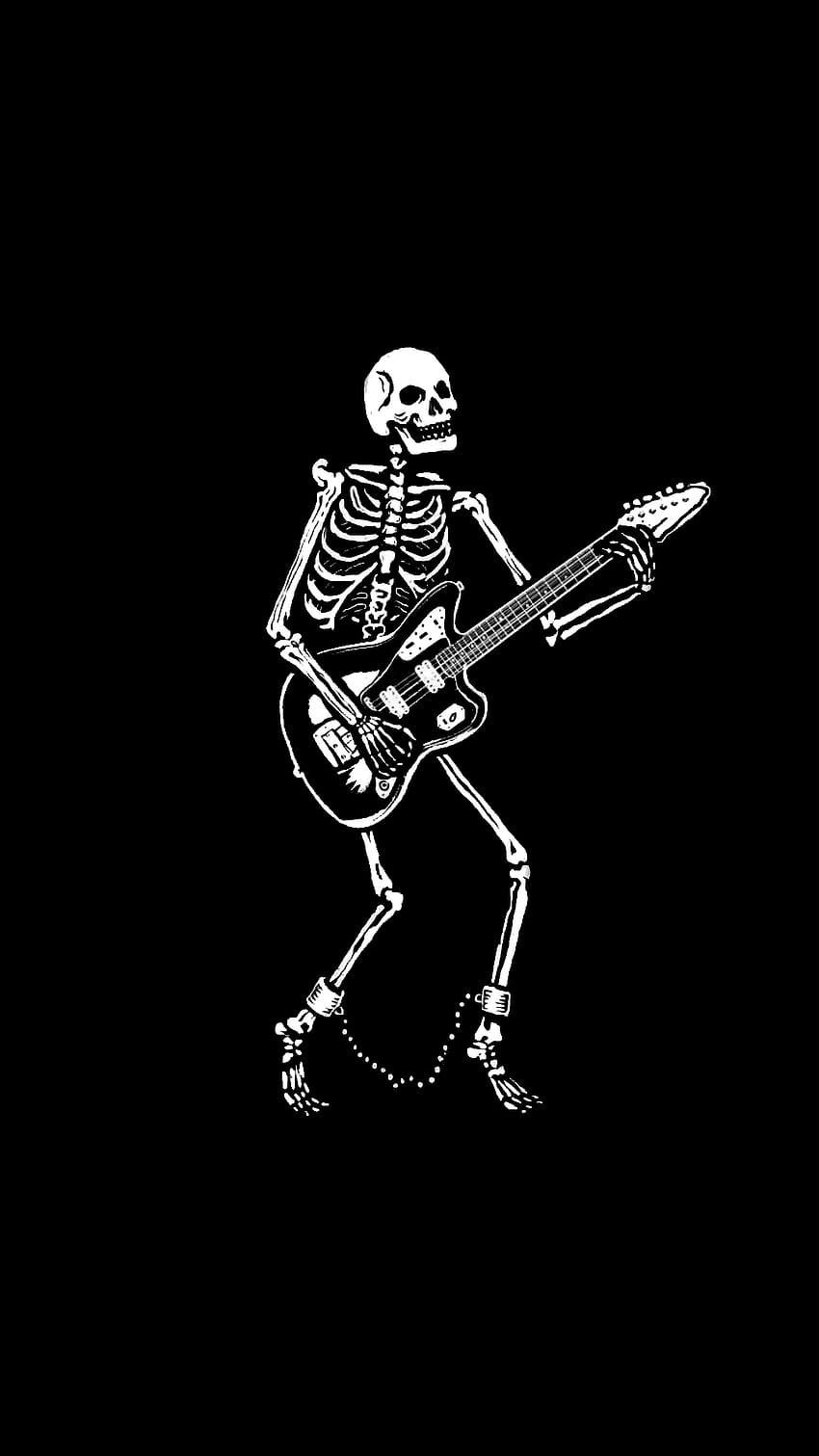 Did an AMOLED version of the skull playing guitar that someone, guitar amoled HD phone wallpaper