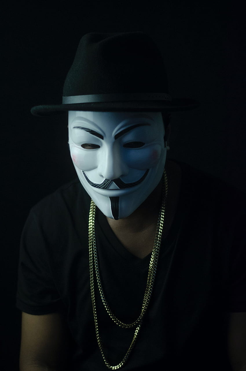 Guy Fawkes Face Mask, hombre con máscara fondo de pantalla del teléfono