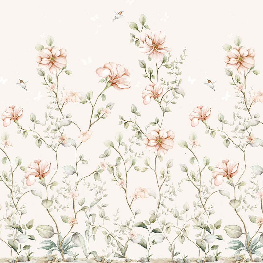 Paradise Garden Pastel Beige, beige spring HD phone wallpaper