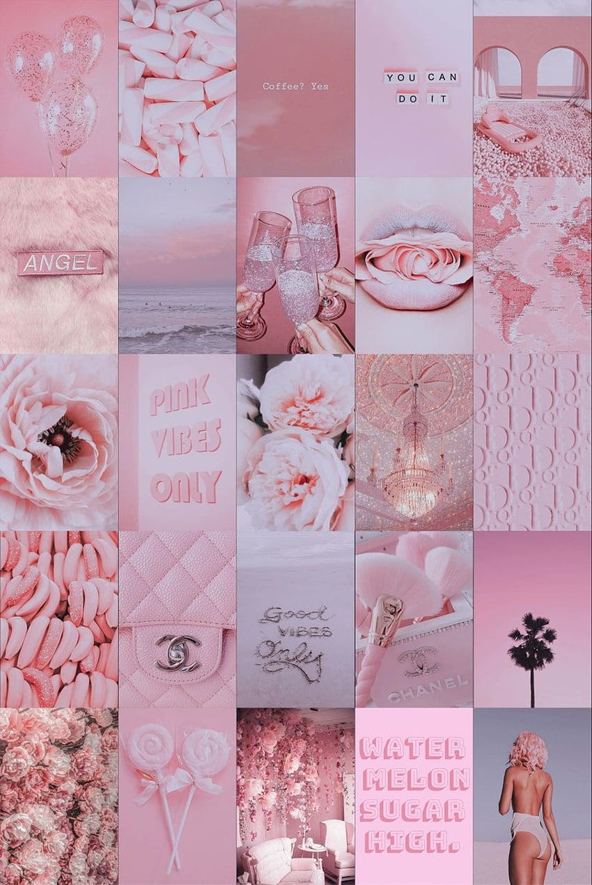 Hot pink aesthetic collage pink collage neon HD phone wallpaper  Pxfuel