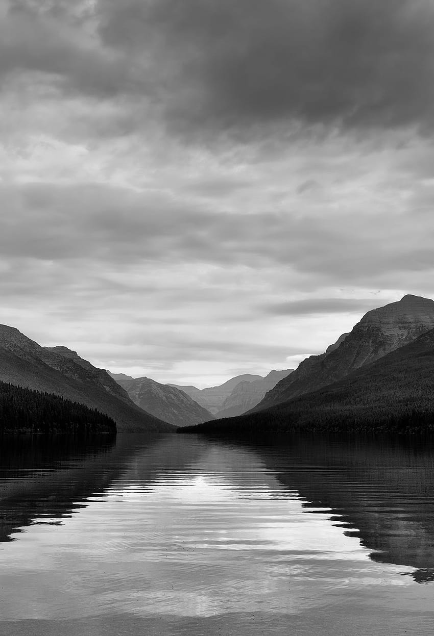 Danau Bowman dan Pemandangan Gunung Hitam \u0026 Putih untuk, iphone x putih wallpaper ponsel HD