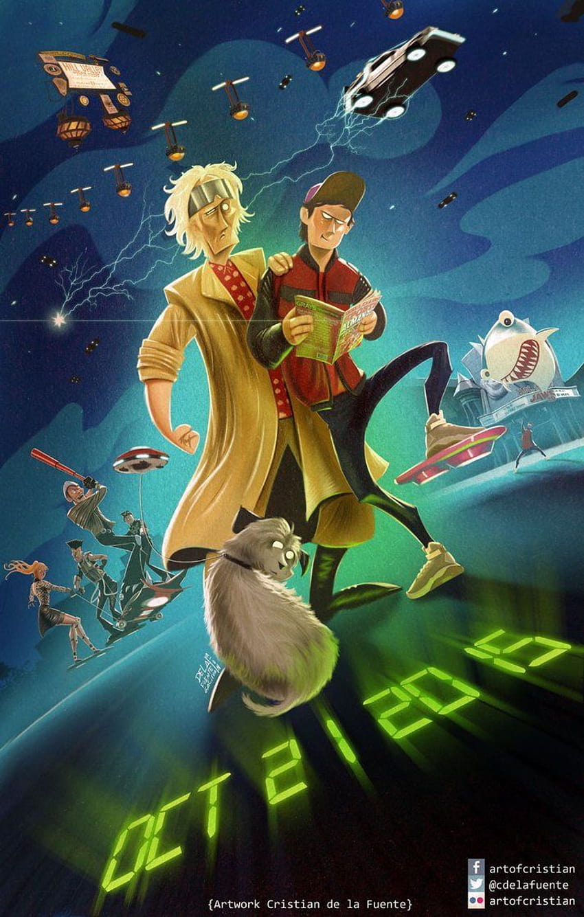 Плакат Back To the Future от Cristian de la Fuente Gacitúa, аниме Back To the Future HD тапет за телефон