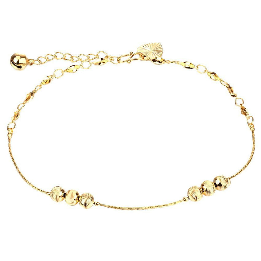 Onefeart Gold Plated Anklet for Women Lucky Bell Foot Jewelry Summer Beach Foot Chain 29CM Gold HD phone wallpaper