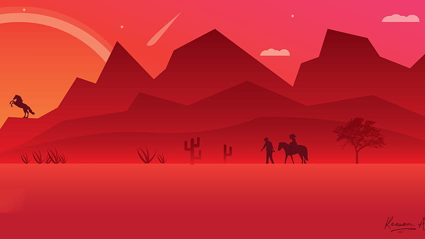 Red Dead Redemption 2 Minimalist Art, Games, minimalist red HD ...