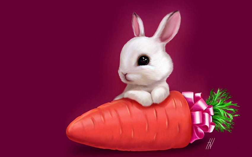Bunny with Christmas present a delicious carrot 1920x1200 [1920x1200] for your , Mobile & Tablet, carrots easter HD wallpaper
